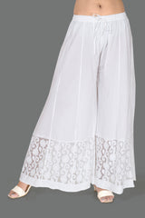 COTTON CHIKANKARI FLARED PALAZZO PANT