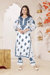 SATIN CHIKANKARI CO-ORD SET
