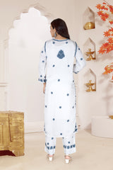 SATIN CHIKANKARI CO-ORD SET