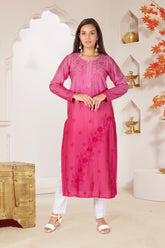 CHANDERI CHIKANKARI KURTI