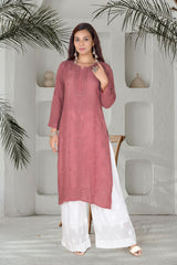GEORGETTE CHIKANKARI LONG KURTI
