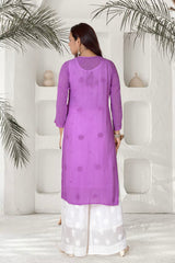 GEORGETTE CHIKANKARI LONG KURTI