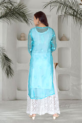 ORGANZA CHIKANKARI KURTI