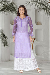 ORGANZA CHIKANKARI KURTI