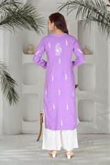 RAYON CHIKANKARI KURTI