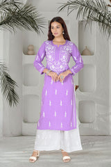 RAYON CHIKANKARI KURTI