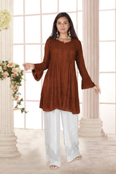 GEORGETTE CHIKANKARI SHORT KURTI