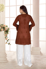 GEORGETTE CHIKANKARI SHORT KURTI