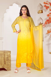 GEORGETTE CHIKANKARI KURTA PANT SET