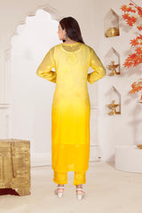 GEORGETTE CHIKANKARI KURTA PANT SET