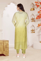 MUSLIN CHIKANKARI KURTA PANT SET