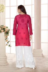 GEORGETTE CHIKANKARI SHORT KURTI