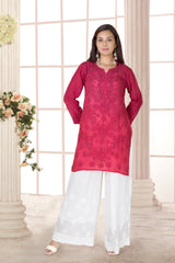 GEORGETTE CHIKANKARI SHORT KURTI