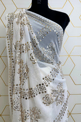 GEORGETTE MUKAISH WORK SAREE