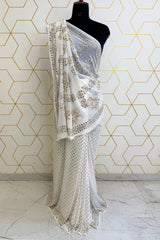 GEORGETTE MUKAISH WORK SAREE