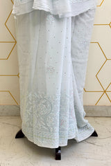 GEORGETTE CUT-DANA CHIKANKARI SAREE