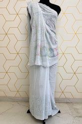 GEORGETTE CUT-DANA CHIKANKARI SAREE