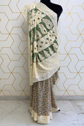 GEORGETTE CHIKANKARI PRINTED SAREE