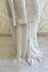 GEORGETTE CHIKANKARI MULTI COLOUR SAREE