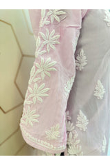 CREPE SILK CHIKANKARI KURTI