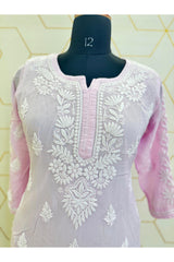 CREPE SILK CHIKANKARI KURTI