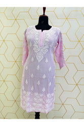 CREPE SILK CHIKANKARI KURTI