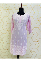 CREPE SILK CHIKANKARI KURTI