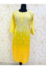 CREPE SILK CHIKANKARI KURTI
