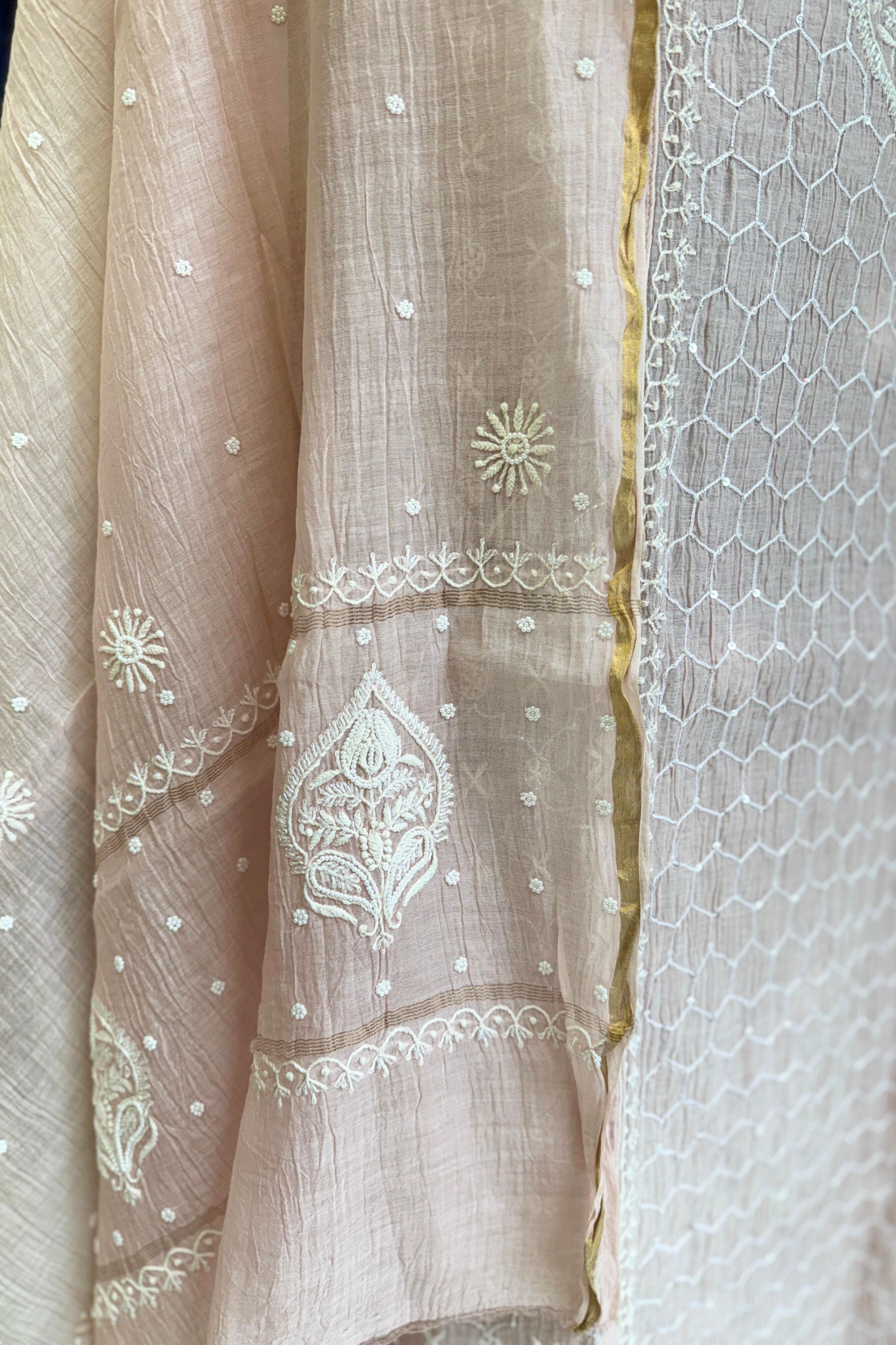 MAL CHANDERI PEARL WORK SUIT