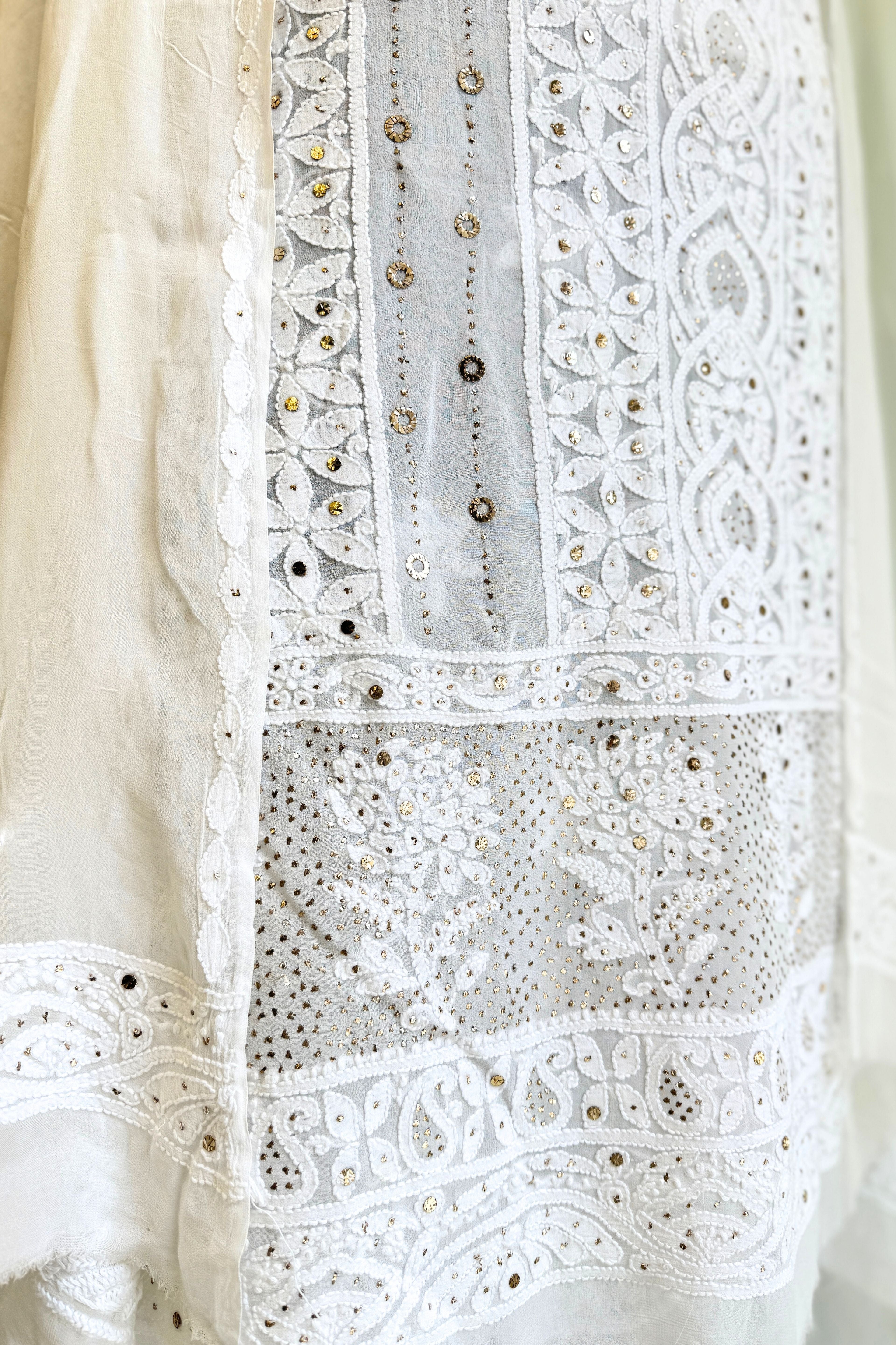 GEORGETTE CHIKANKARI STRAIGHT SUIT
