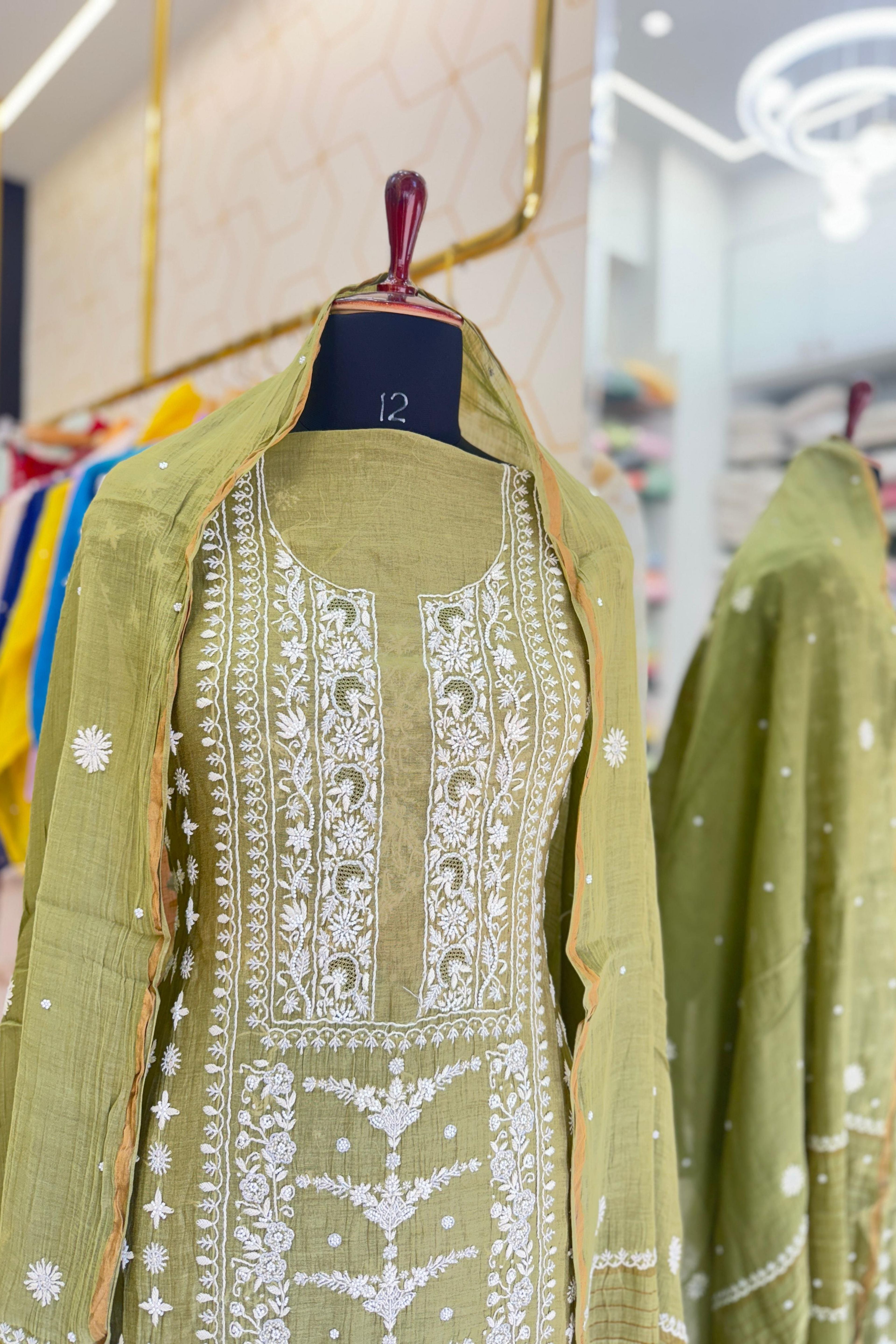 MAL CHANDERI PEARL WORK SUIT