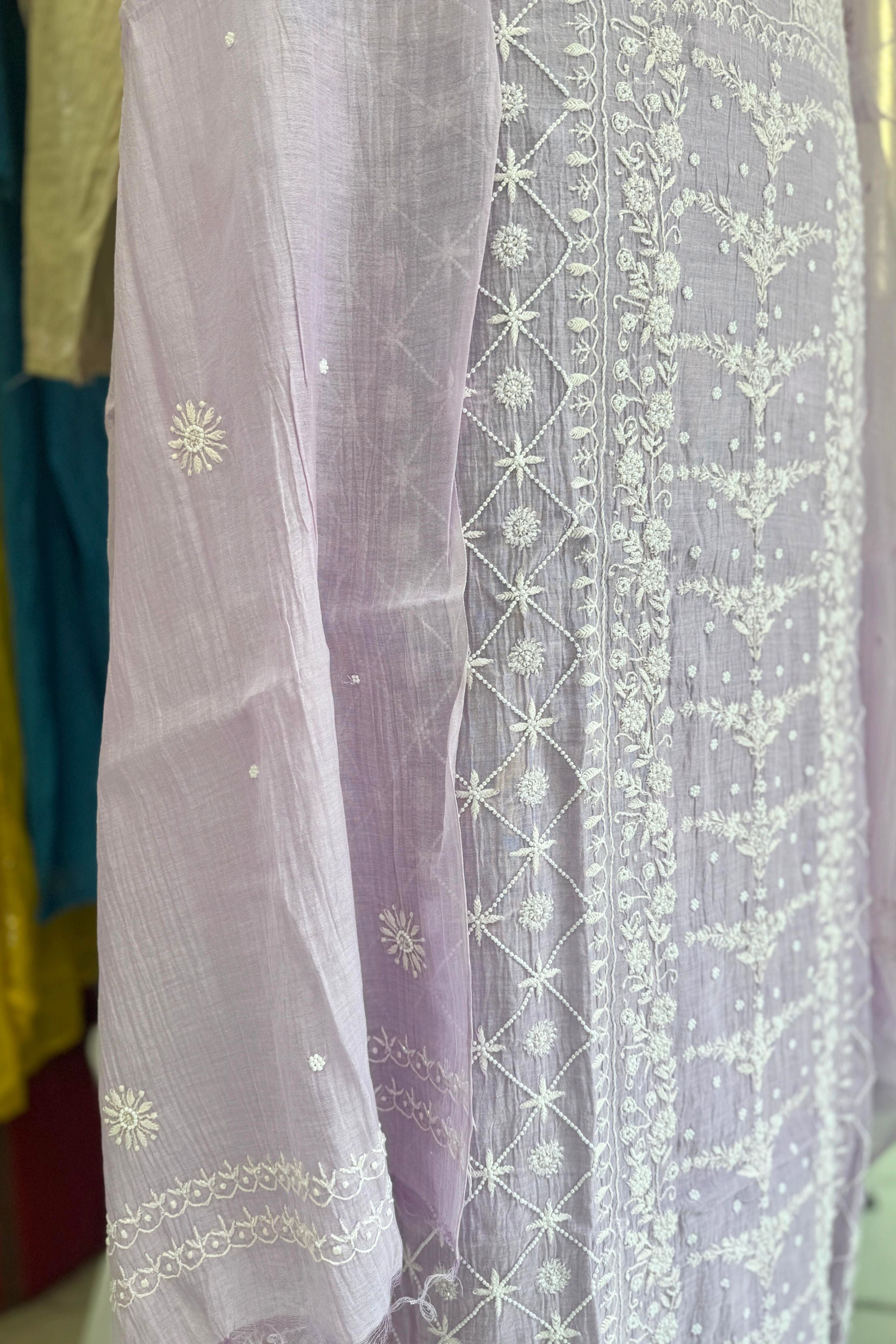 MAL CHANDERI PEARL WORK SUIT