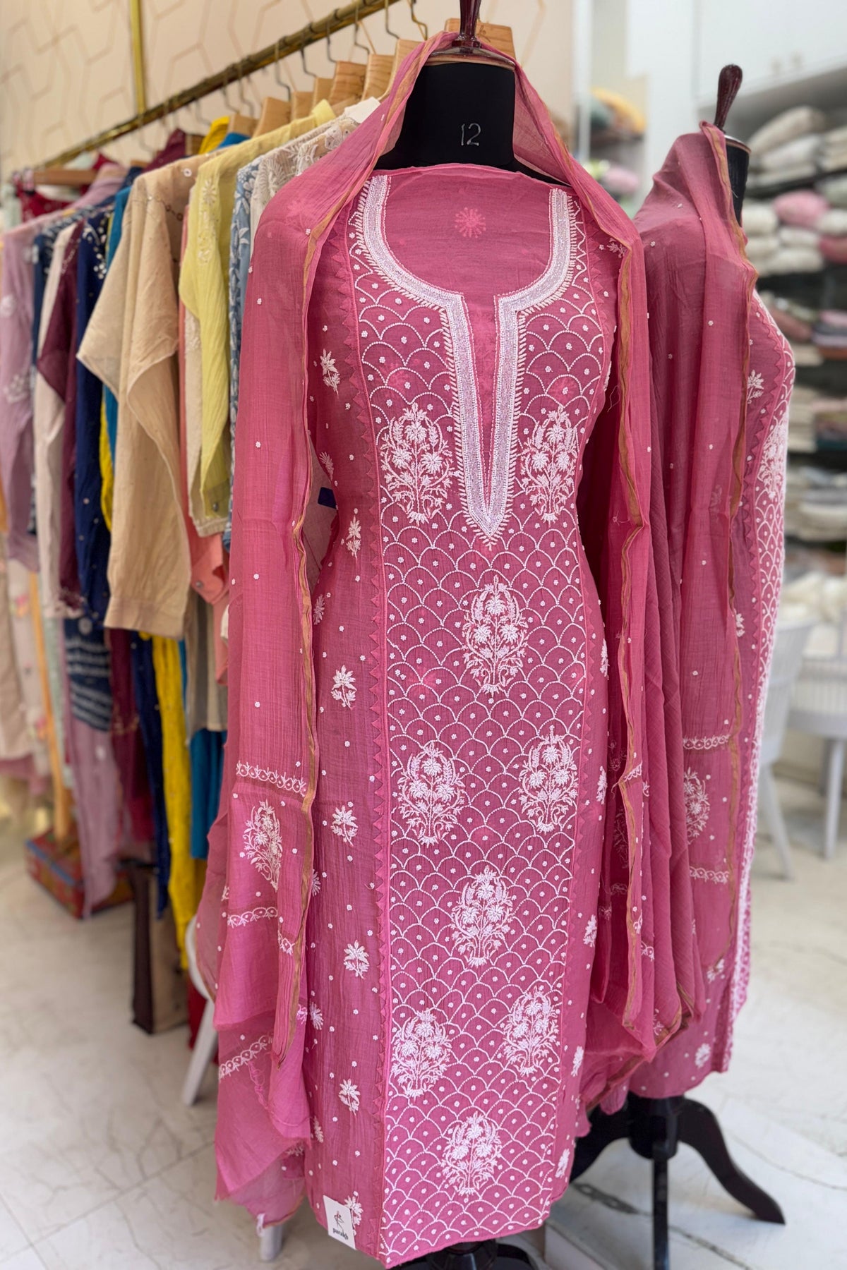 MAL CHANDERI PEARL WORK SUIT